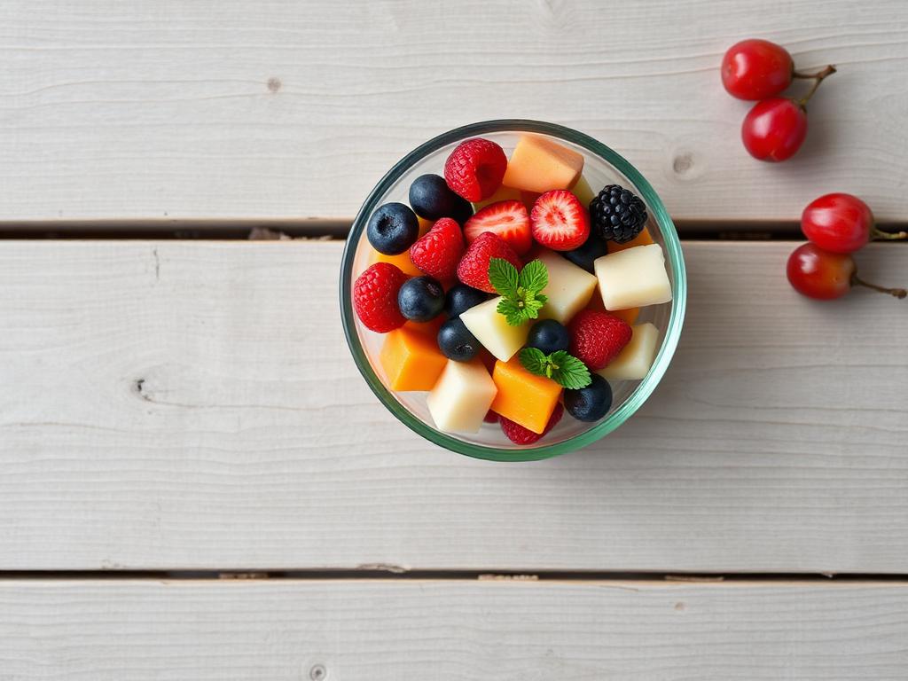 Glasschale Obstsalat